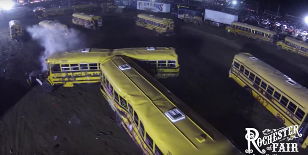 This Weekend in New Hampshire: School Bus Demolition Derby at the Rochester Fair! [VIDEO]