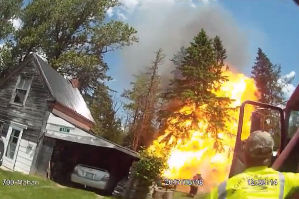 Limestone, Maine Police Officer&#8217;s Body Cam Captures Explosion While Firefighters Battle Fire