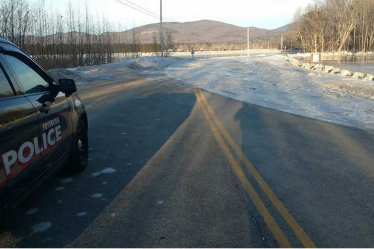 Saco River Ice Dam Flooding Forces Road Closure In Fryeburg