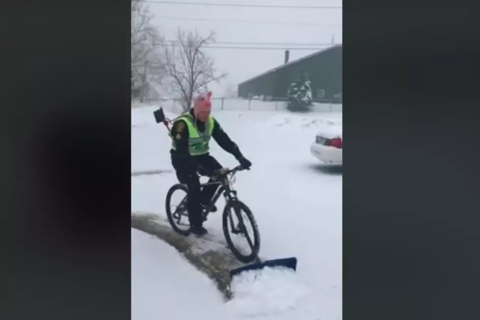 Richmond Cop Makes Man Powered Snow Plow  [VIDEO]