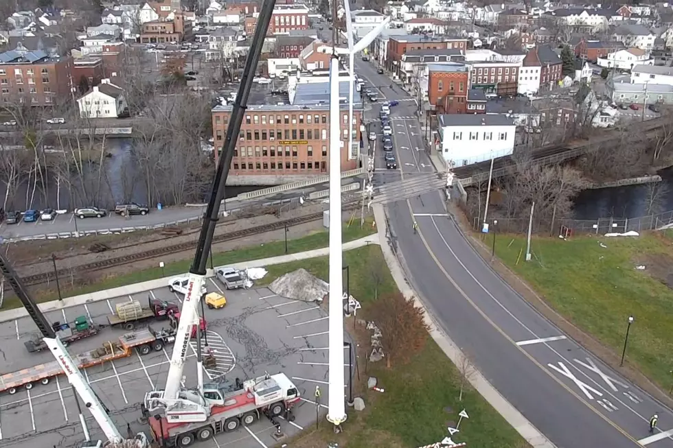 Tall Windmill in Saco Taken Down Amazingly In One Complete Piece