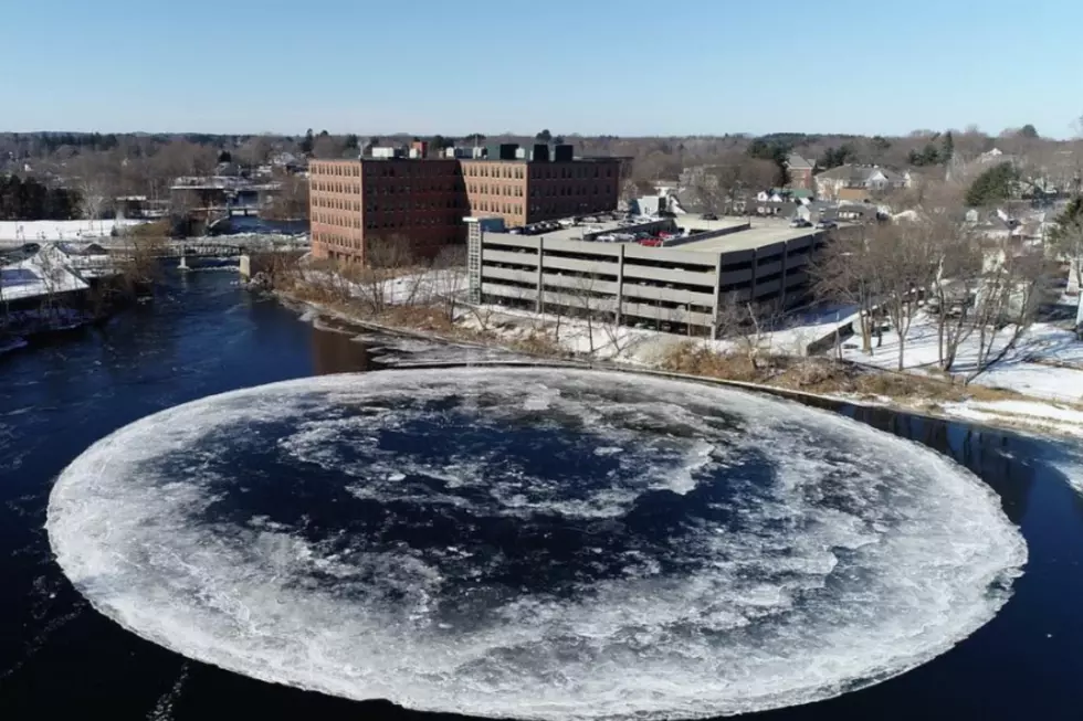 This UFO Looking Ice Chunk is Floating in Westbrook