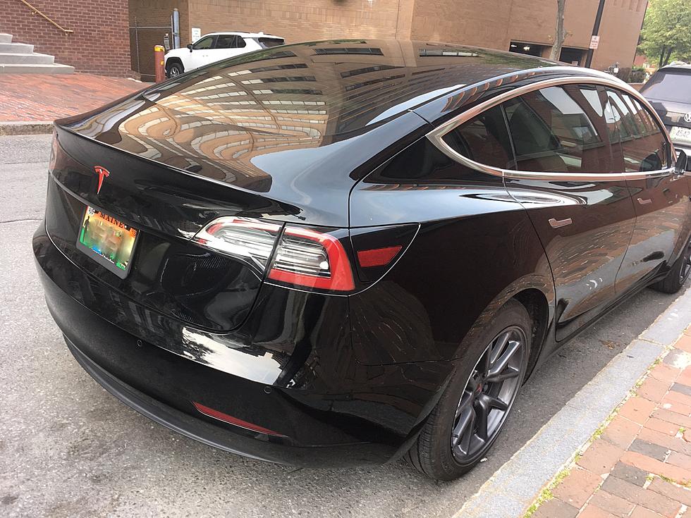 This Tesla in Portland Has A Very Fitting Vanity Plate