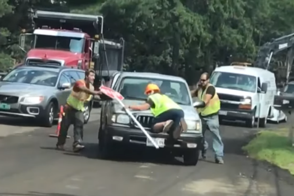 Flagger Nearly Run Over in Kennebunk