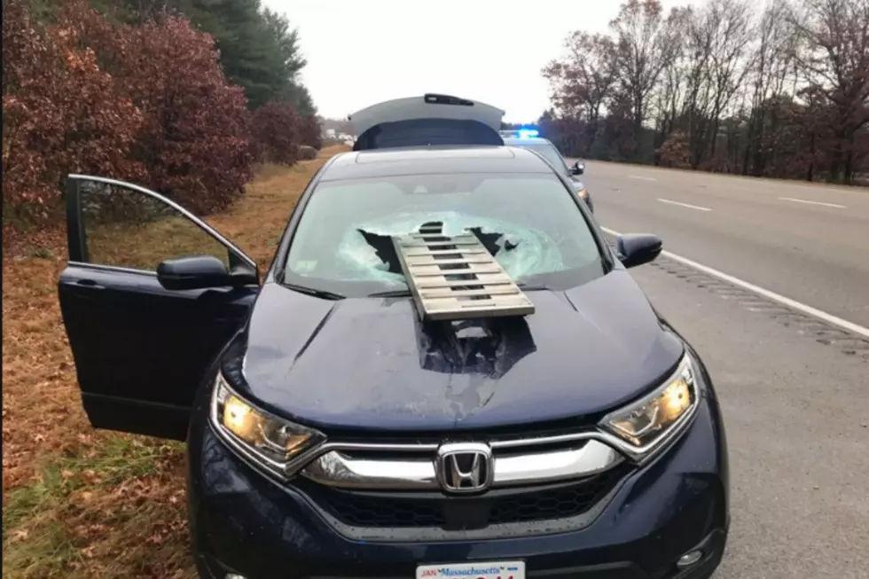 Ladder Goes Through Windshield on I-95, Just Misses Driver