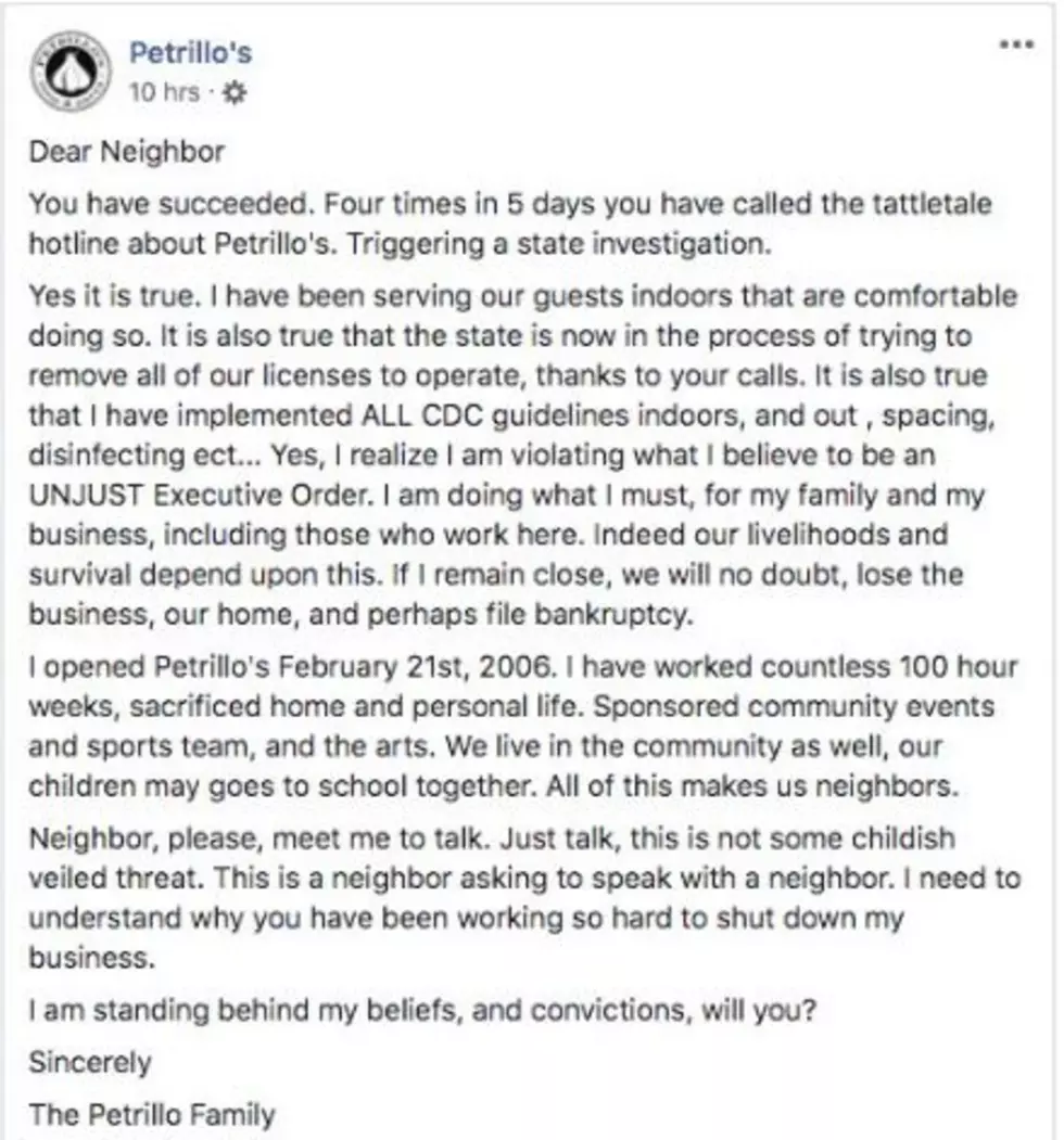 Petrillo's Facebook