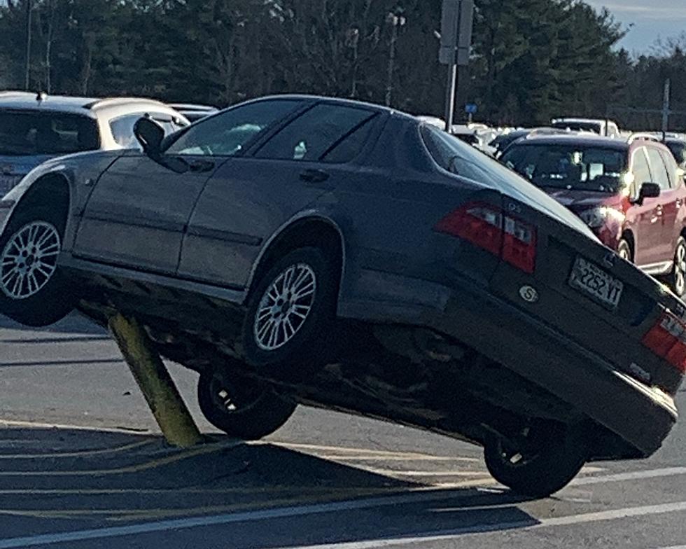 This Notorious Maine Walmart Pole Strikes Again Taking Out Yet Another Car