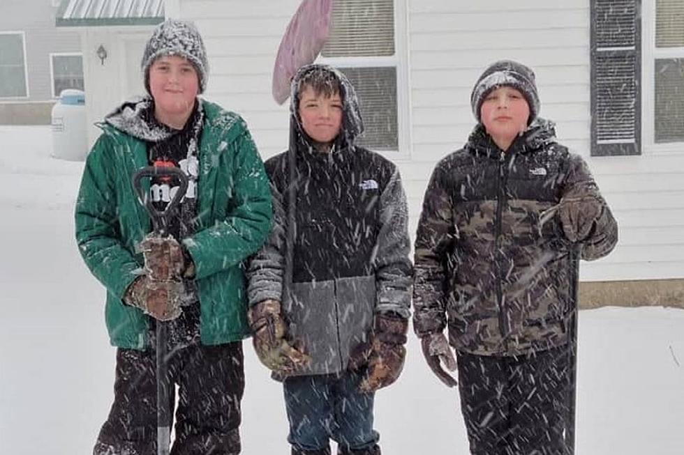 These 3 Boys Are Braving the Winter Weather to Help Dig Out Mainers in Their Town