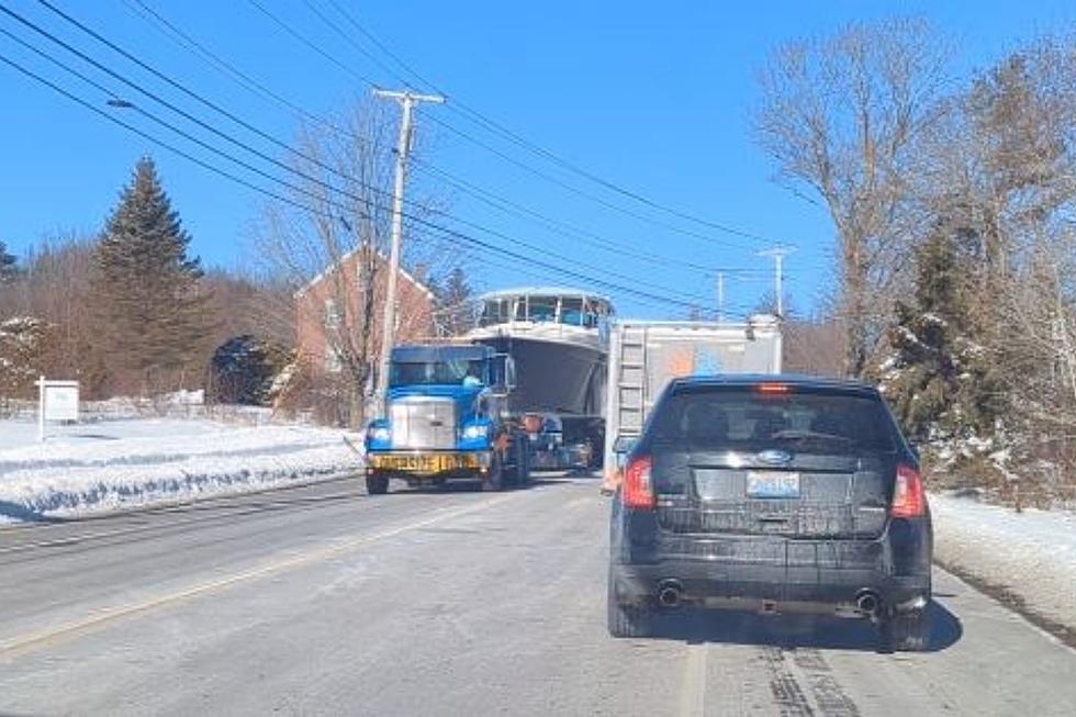 Traffic Gets Backed Up For Over a Mile in Westbrook, Maine By a Boat