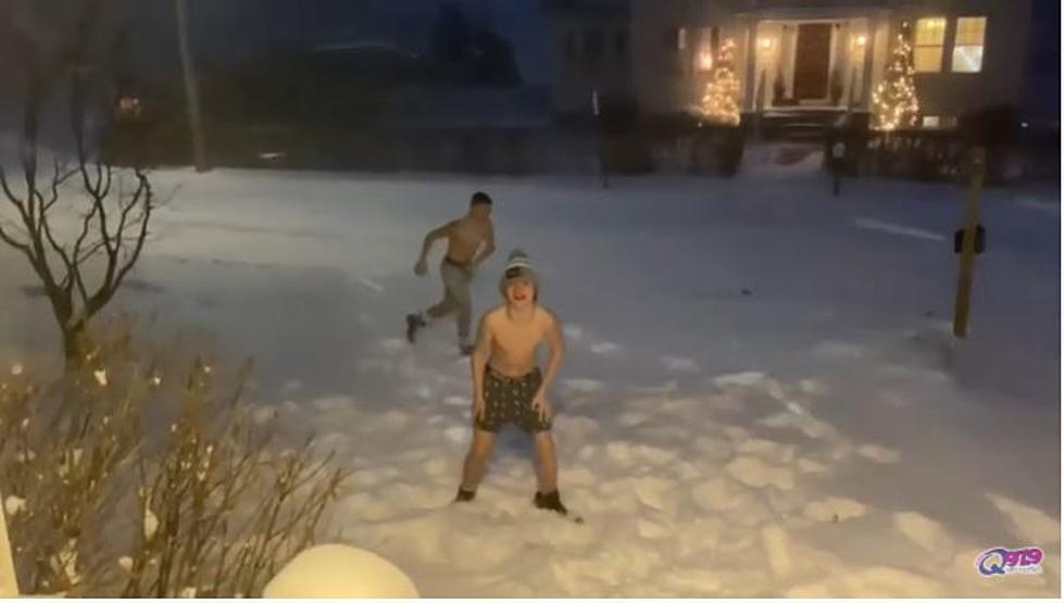 Stir Crazy Boys Sent Outside During a Maine Blizzard in Only Underwear