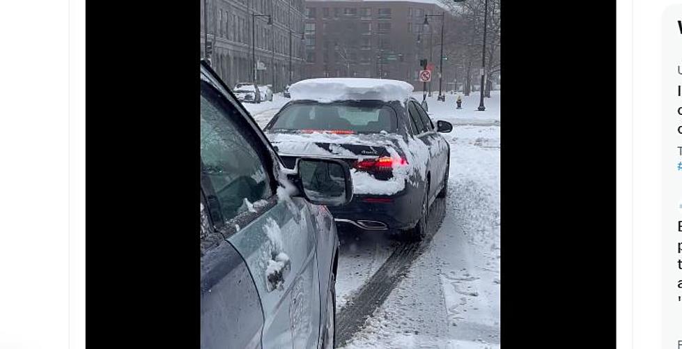 Mass Police Pull Over Driver With About a Foot of Snow on Car