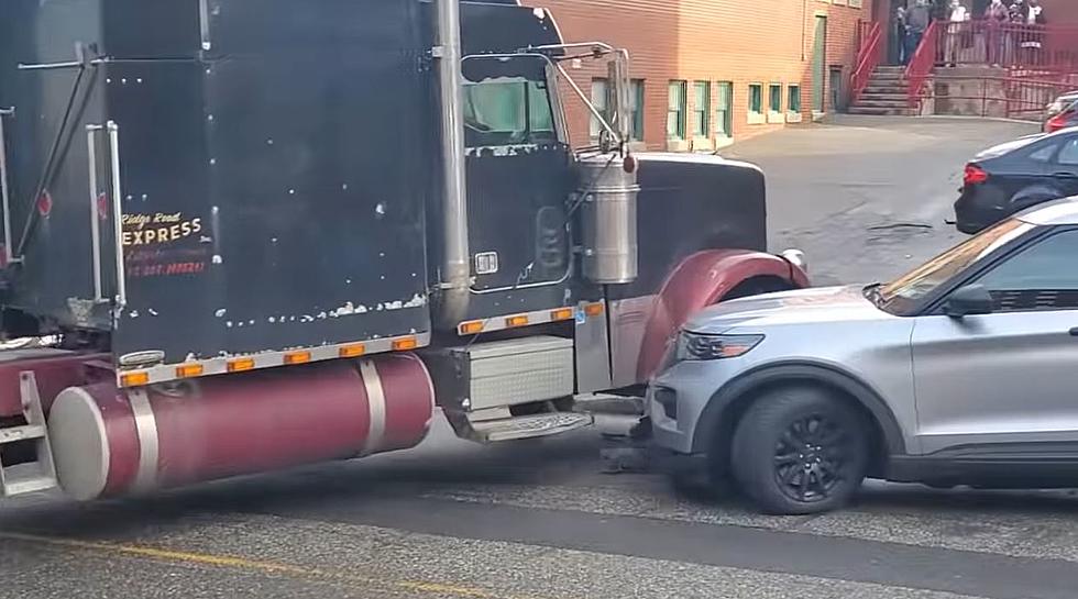 Watch Truck Driver in Portland Hit Several Cars and a Building Before Taking Off