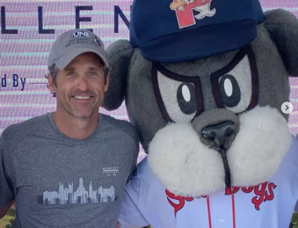 Maine&#8217;s Dreamy Patrick Dempsey Throwing Out First Pitch at Sea Dogs Game