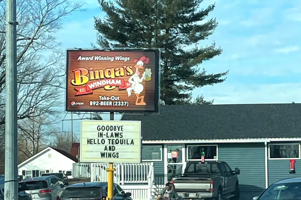 Binga’s Sign in Windham, Maine, Explains Our Post-Holiday Feeling