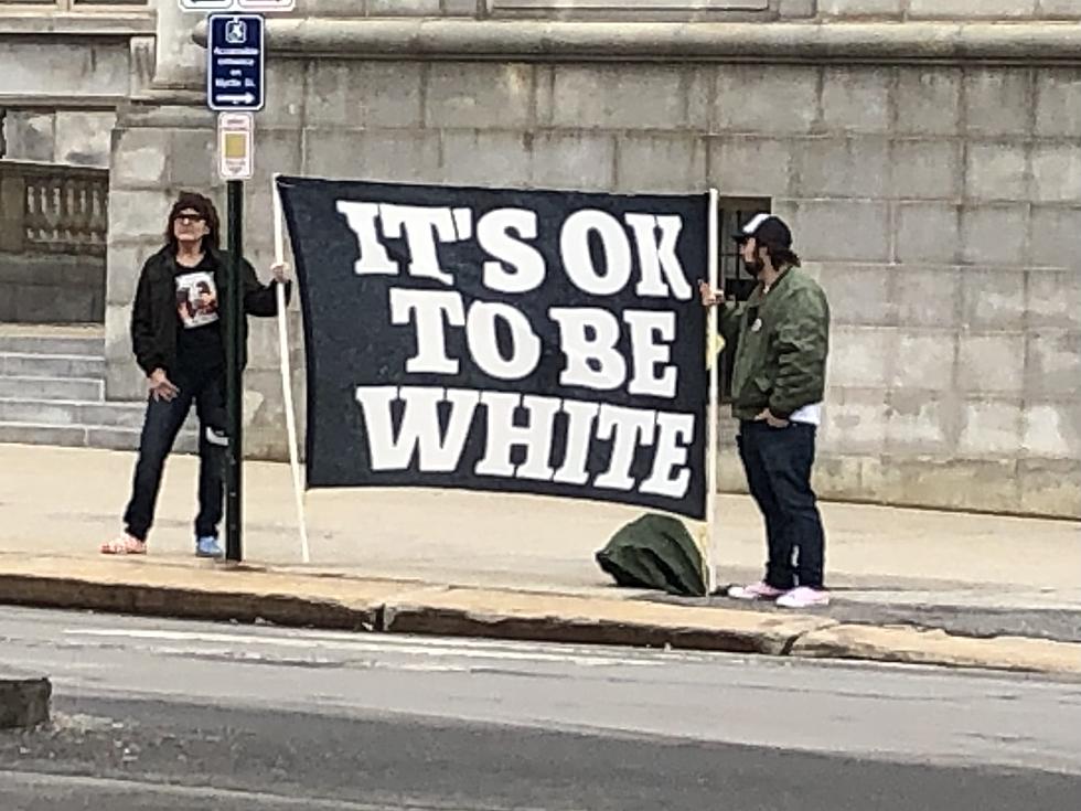 Holy Crap! Huge It’s Okay to Be White Banner in Portland, Maine