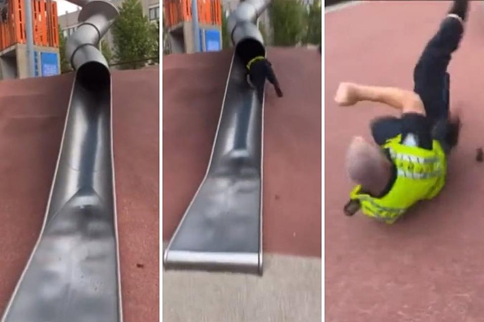 WATCH: Boston Police Officer Gets Absolutely Destroyed by City Hall Plaza Slide