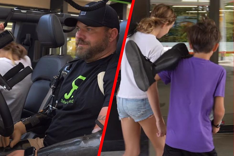 Watch Travis Mills Literally Give His Arm and Leg to Buy Gas in Maine