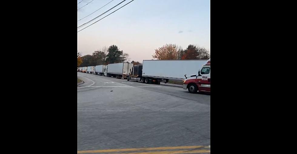 WATCH: Lewiston, Maine Mass Shooting Causes Big Backup of Trucks