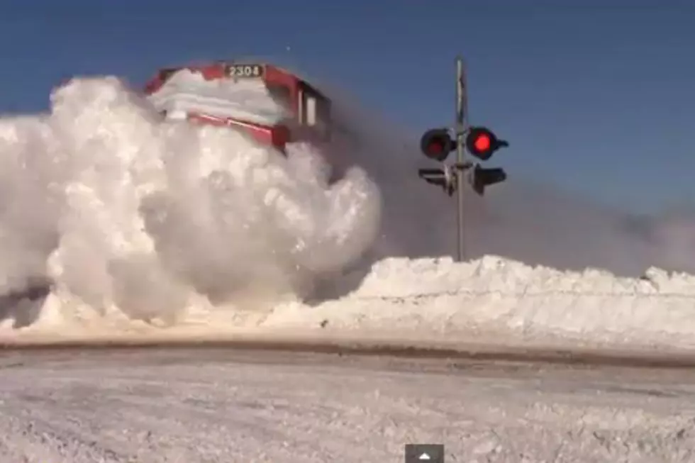 This Train Bashing Through the Snow is Epic! [VIDEO]