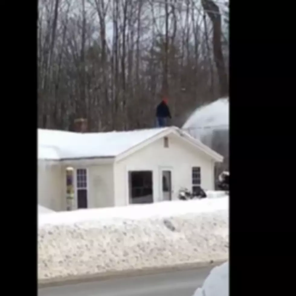 Wicked Smaht Mainah Snowblows His Roof! [VIDEO]
