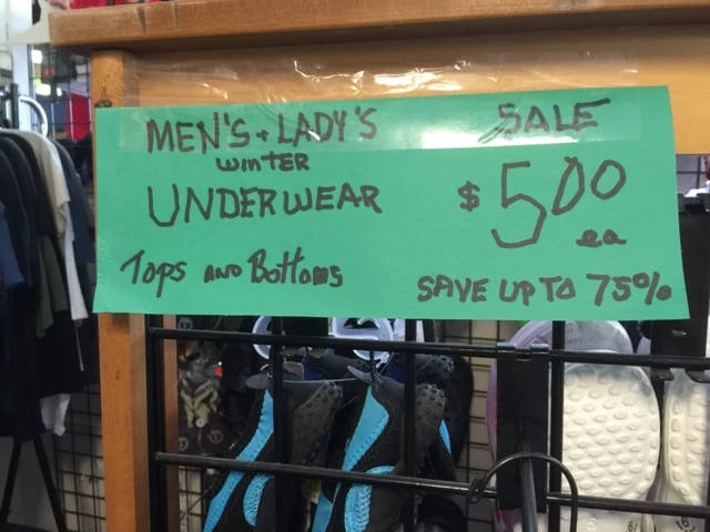 underwear sign