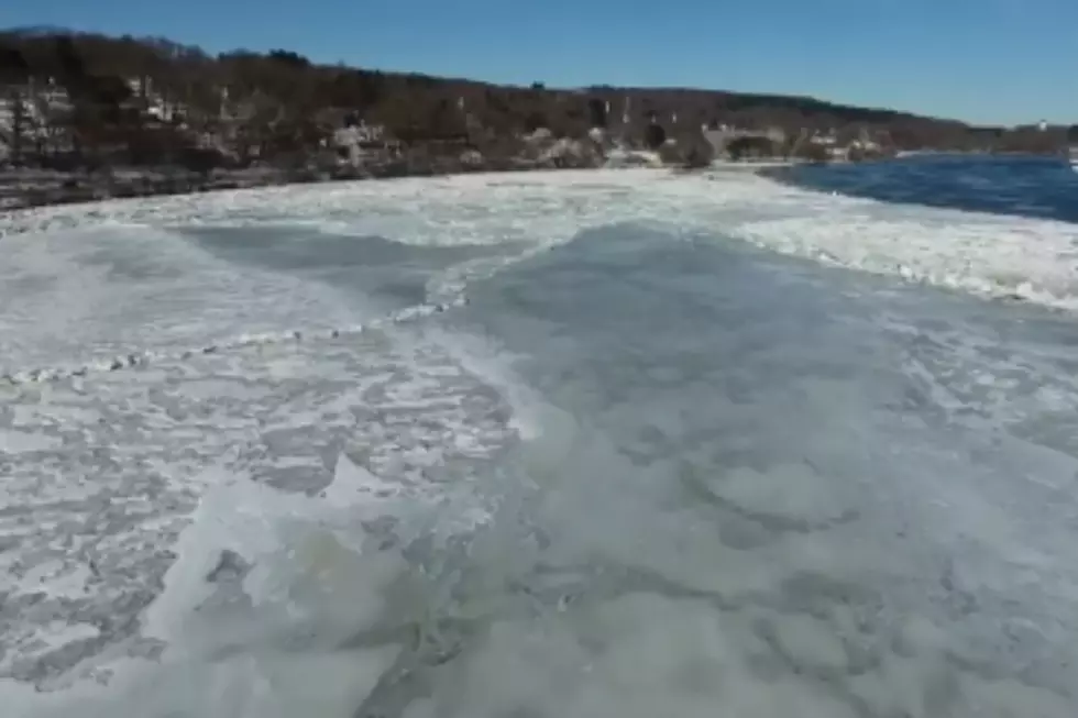 A Very Icy Maine River from Above