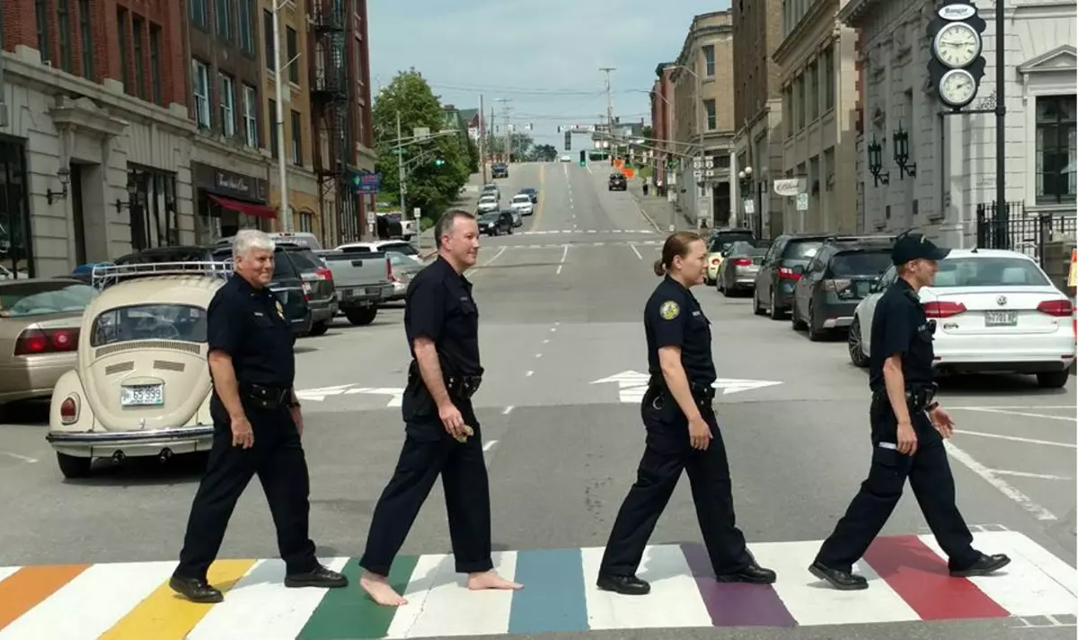Bangor Police Recreate the Beatles Iconic 'Abbey Road' Cover
