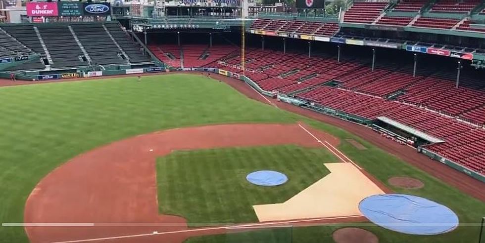 Crowd Noise Being Piped In to Red Sox Practice at an Empty Fenway Park