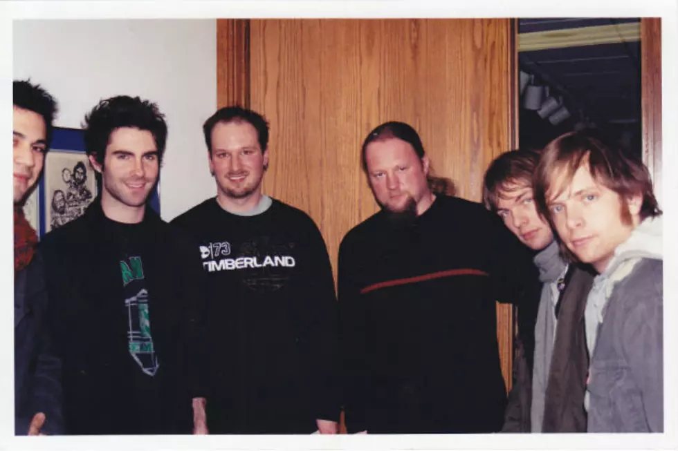 Hangin&#8217; out with the sexiest man alive, in 2003. <audio class="wp-audio-shortcode" id="audio-7701-3" preload="none" style="width: 100%; visibility: hidden;" controls="controls"><source type="audio/mpeg" src="//townsquare.media/site/698/files/2013/11/Maroon-5-interview.mp3?_=3" /><a href="//townsquare.media/site/698/files/2013/11/Maroon-5-interview.mp3">//townsquare.media/site/698/files/2013/11/Maroon-5-interview.mp3</a></audio>