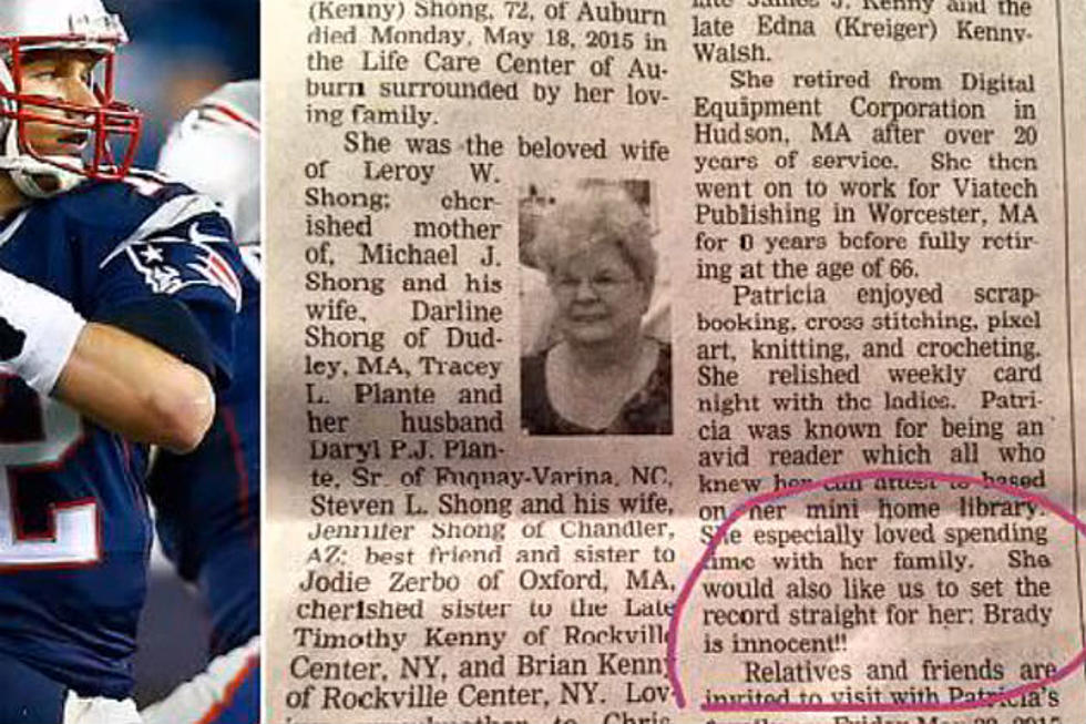 Woman From New England Sets Record Straight In Her Obituary: Tom Brady Is Innocent!