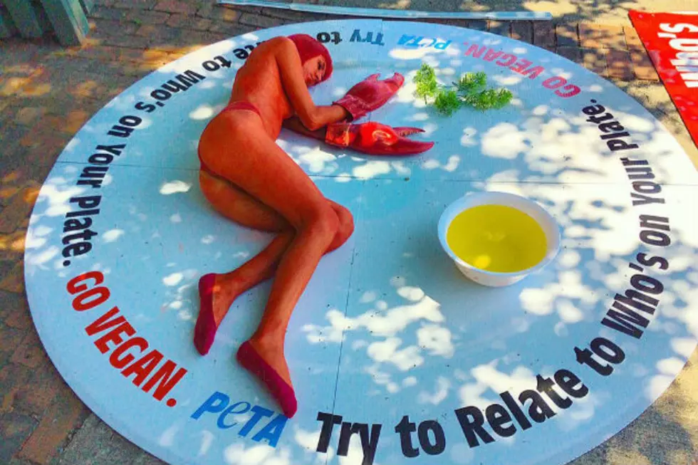 PETA Activist Goes Topless, Dresses As Lobster, In Protest Of Festival In Rockland