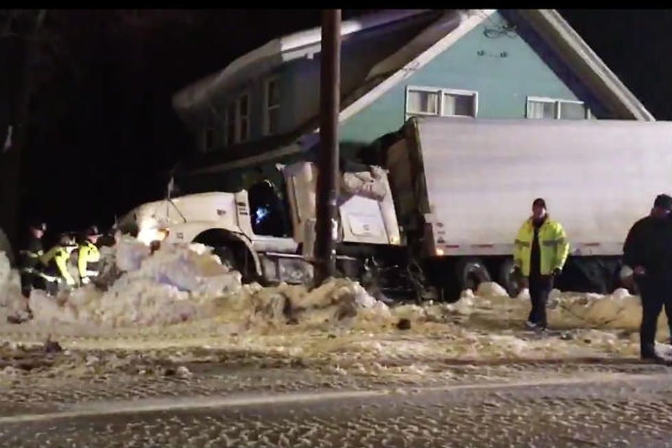 PHOTOS: An 18 Wheeler Smashed Into A House in Farmington, Maine After Sliding Off The Road