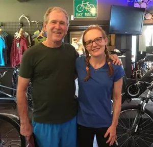 Former President George W. Bush Rocked Gym Attire in Kennebunkport Yesterday