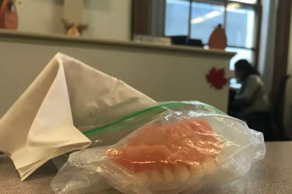 Someone Left Their Teeth Behind At Merrill Auditorium In Portland After They Voted