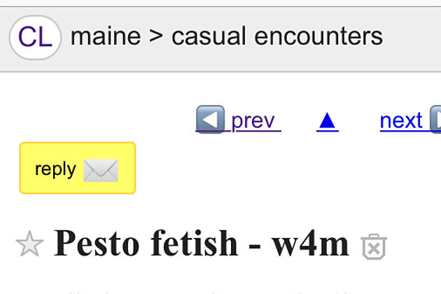 Maine&#8217;s Craigslist Gets Weird As Someone Shares Their Pesto Fetish