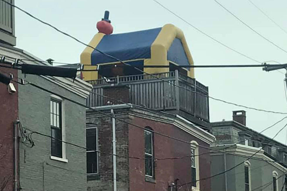 Someone In Portland Put A Bounce House On Their Rooftop Deck