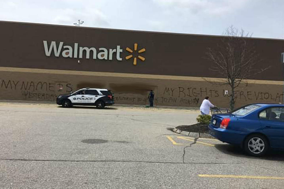 Someone Spray Painted An Entire Paragraph On The Side Of The Walmart In Biddeford