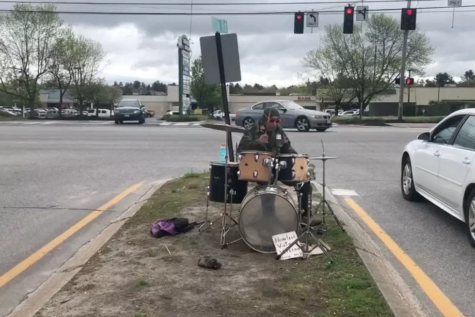 WATCH: Panhandler In Windham Plays Full Drum Kit At Intersection