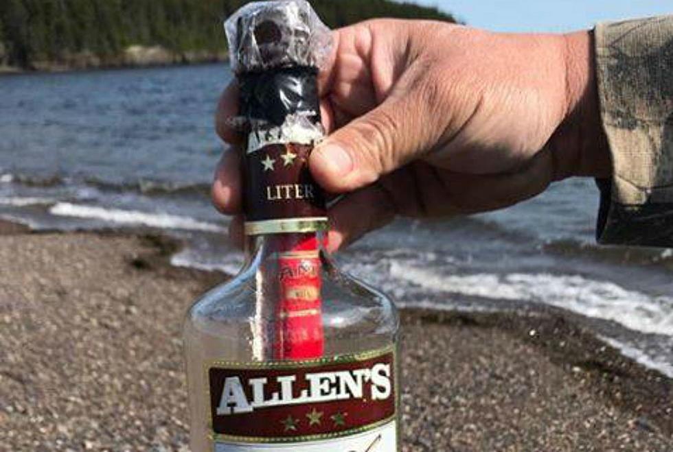 Someone In Maine Found A Message In A Bottle; An Allen&#8217;s Coffee Brandy Bottle