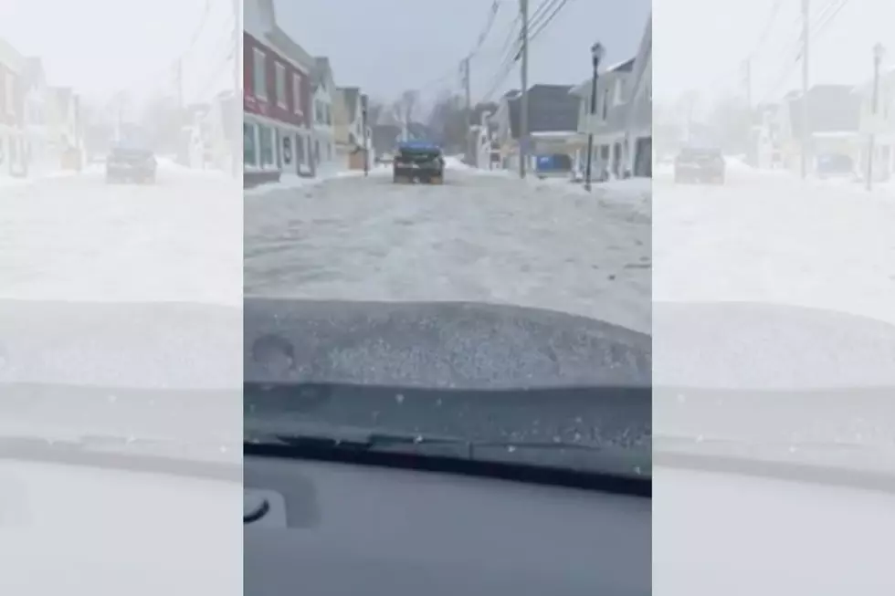 Nor'easter Causes Roads In York, Maine To Flood With Icy Water