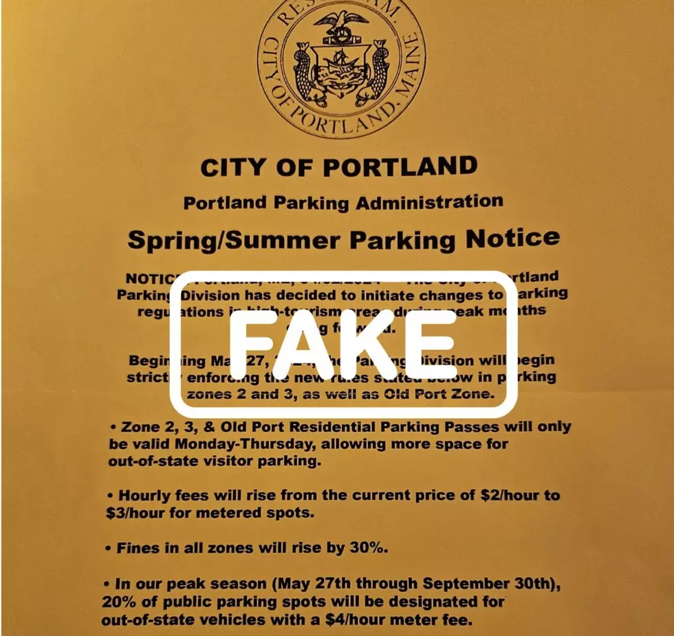 Fake Flyers in Portland, Maine, Stating Aggressive New Parking Regulations