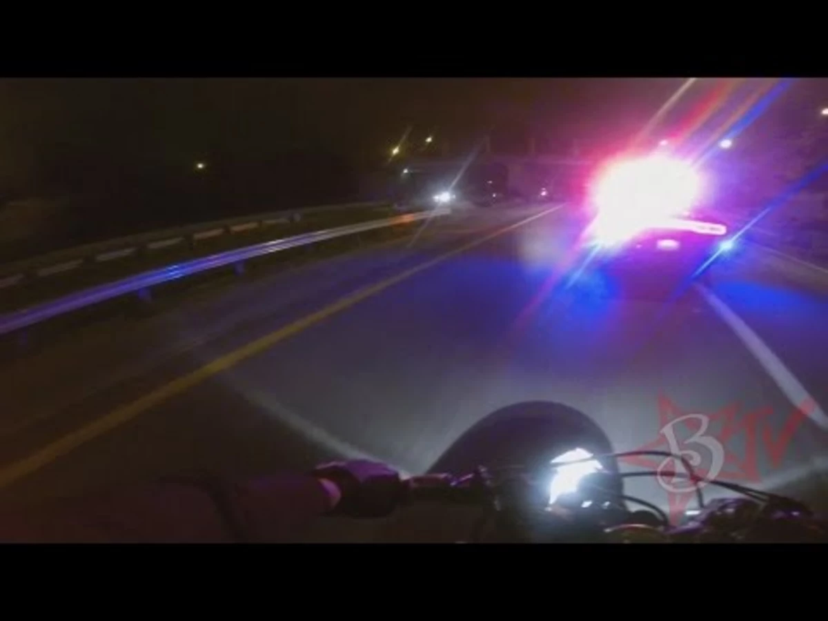 Intense Video Footage Of A Motorcycle In A High Speed Chase With Police