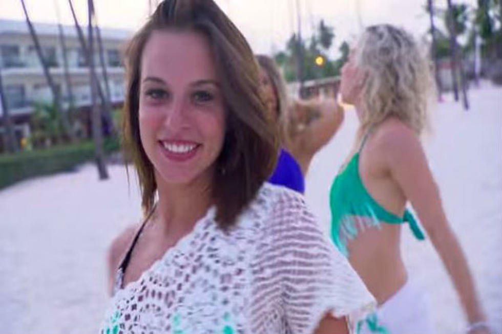 New England Patriots Cheerleaders Dance and Sing on a Beach