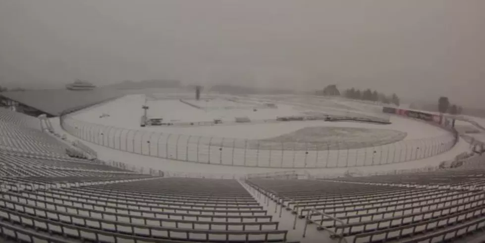 Watch This Spectacular Snowstorm Time-Lapse Video from New Hampshire Motor Speedway