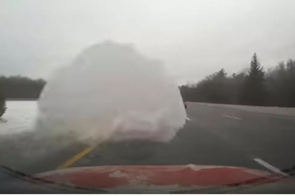 Snow Shatters Local Driver’s Windshield in Terrifying Dashcam Video