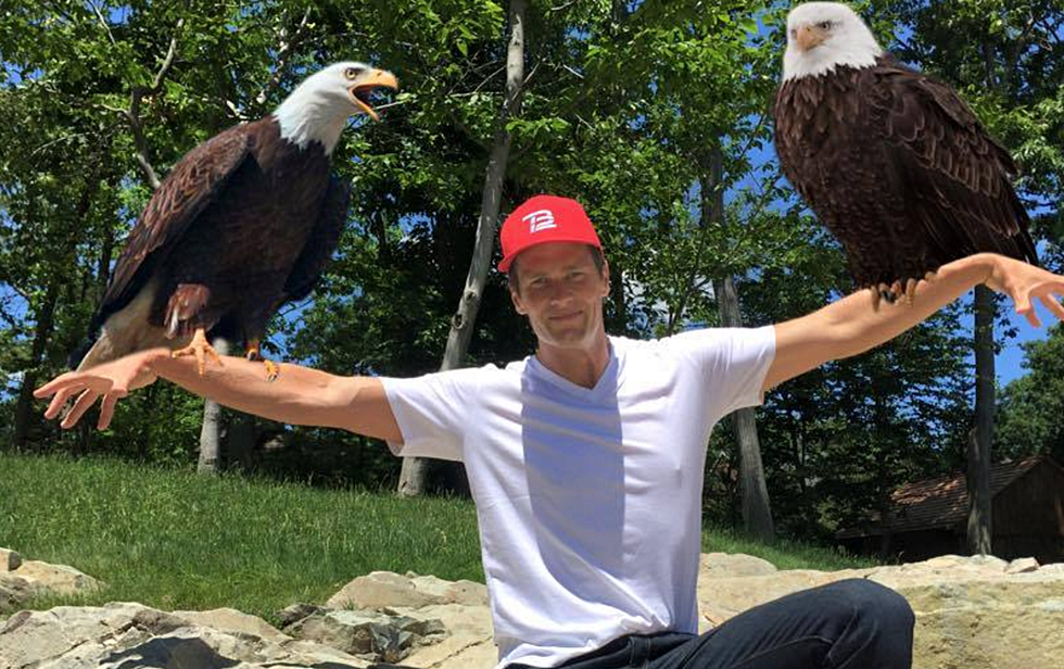 Fake or Real? Tom Brady Posts Photo of Himself Posing With Two Bald Eagles