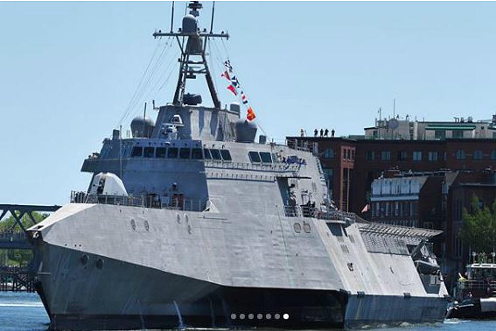 The USS Manchester Is Docked At The New Hampshire State Pier in Portsmouth