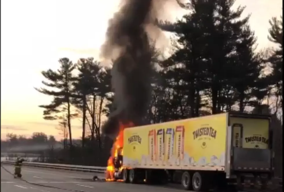Watch Video of a Truck Going Up in Flames, Snarling Morning Commute on I-93 in New Hampshire