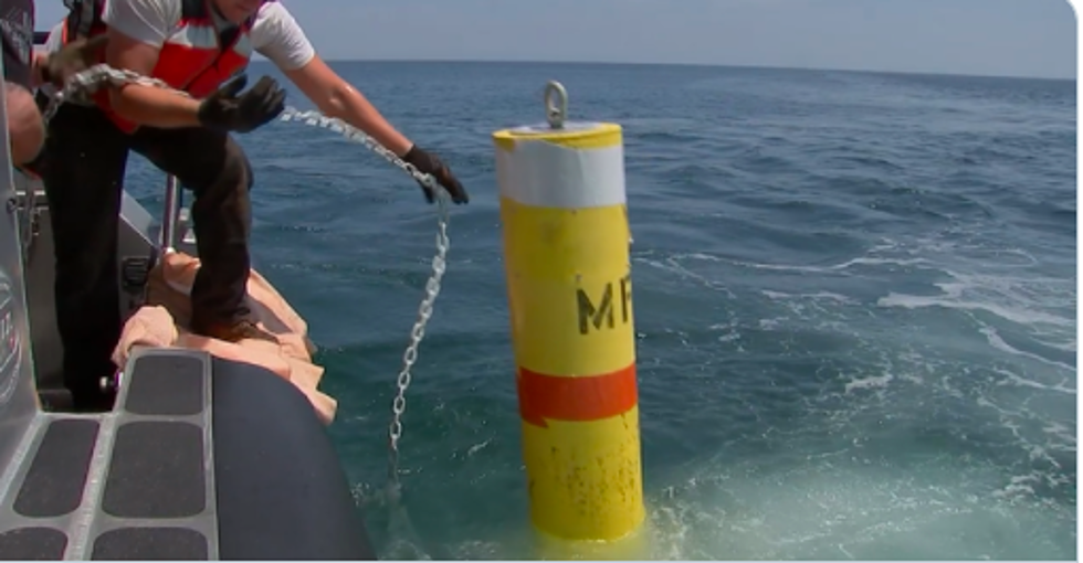 To Keep Swimmers Safe They Have Installed Yellow Buoys at  Beaches in Massachusetts
