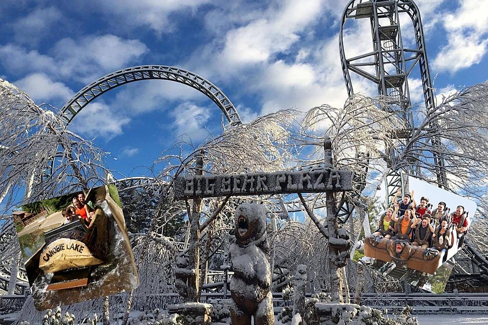 22 Photos of New Hampshire's Canobie Lake Park Covered in Snow